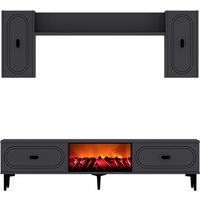 Vibra Mueble de TV con estantes y chimenea LED 150 cm