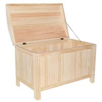 Baúl de Pino Tapa Curva Sin Barniz