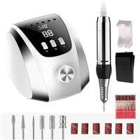 Pulidora de Uñas Dam 68W con Pedal, 30,000 rpm, 6 cabezales y 6 limas, 10.5x9x13 cm