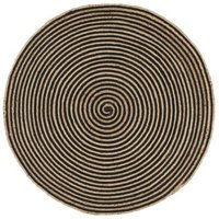 Alfombra de yute tejida a mano diseño espiral 150 cm