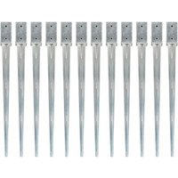 Picas de Tierra 12 Unidades Acero Galvanizado 7x7x90 cm