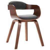 Silla de comedor de madera curvada con tela Vidaxl