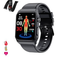 Dam Smartwatch E530 - Detección de Glucosa, Monitor de Tensión y O2, ECG con Medición en Pecho, Pantalla 1,91"