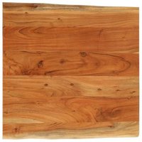 Tablero de Mesa Cuadrado Borde Natural Madera de Acacia 80x80x2,5 cm Vidaxl