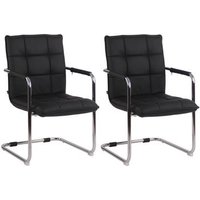 Set de 2 sillas de conferencia Gandia en cuero real