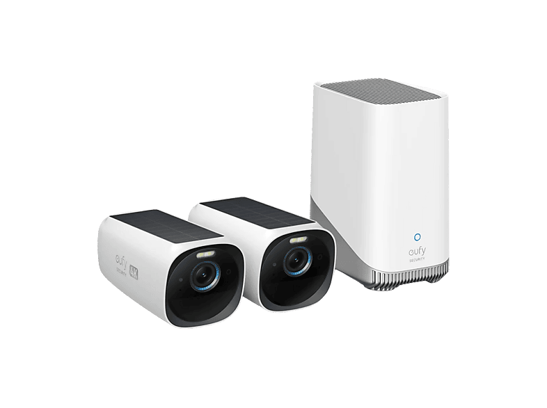 Eufy S330 Cámara de vigilancia IP 4K con visión nocturna y solar, 2 cámaras + HomeBase 3