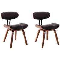 Sillas de comedor 2 unidades de madera curvada y tela Vidaxl