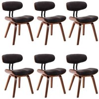 Sillas de comedor de madera curvada y tela - 6 unidades