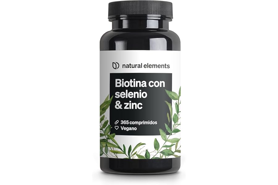 Biotina + Zinc + Selenio 365 pastillas veganas – Vitaminas para el crecimiento del cabello