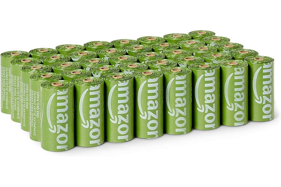 Amazon Basics Bolsas de Residuos de Perro de Material Reciclado, 600 unidades (40 paquetes de 15)