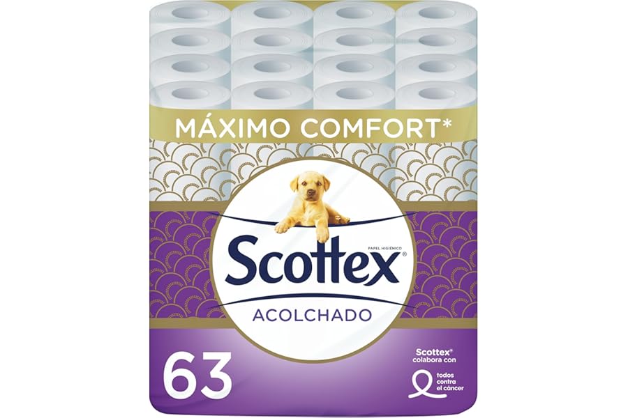 Scottex Papel Higiénico Acolchado 63 rollos 3 capas