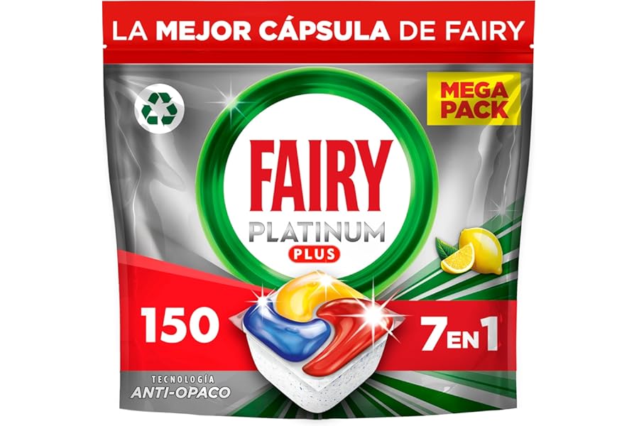 Fairy Platinum Plus Cápsulas de Lavavajillas 150 unidades (Limón)