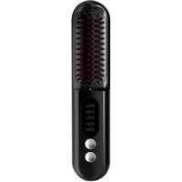 Cepillo Eléctrico Alisador de Iones Negativos con 5 Ajustes de Temperatura (130 °C a 210 °C) 4,5×4,5×21 cm