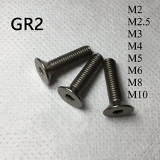 Tornillos de cabeza plana avellanados con perno hexagonal de titanio GR2 (M2.5-M8)