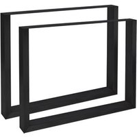 Set de 2 Soportes Velden Cuadrados para Mesas, Metal, 80x8x72 cm