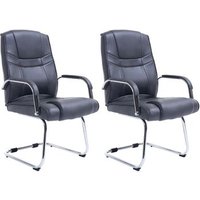 CLP Set de 2 sillas Cantilever XXL Attila en polipiel simil cuero 67x60x104 cm