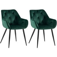 Set de 2 sillas de salón Cassis en terciopelo 58x56x81 cm