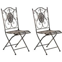 Paquete de 2 Sillas de Jardín Plegables Sibell Metal 49x42x91.5 cm