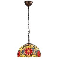 Lámpara Colgante Tiffany Mosaico Floral en Cristal