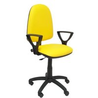 Silla de Oficina Ergonómica con Mecanismo de Contacto Permanente y Regulable en Altura, Asiento y Respaldo Tapizados en Similpiel