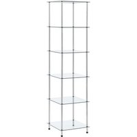 Estantería de 6 Niveles de Cristal Templado Transparente 40x40x160 cm - Vidaxl