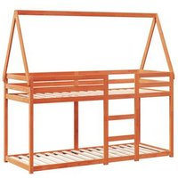 Vidaxl Cama Litera con Techo de Madera Maciza Pino 90x190 cm