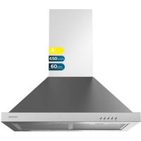 Campana Extractora Piramidal 60 cm Bolero Flux Pm 606500 Inox Motor 165 W Succión 650 m³/h