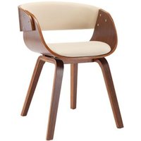 Silla de comedor de madera curvada con cuero sintético Vidaxl