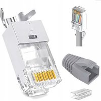 Conector RJ45 8p8c Cat.6a Blindado, AWG 24-22, Paquete de 100 piezas