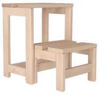 Taburete Escalera 2 Peldaños Sin Barniz