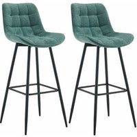 Set de 2 taburetes de bar Dartford con tela 52x47x106 cm