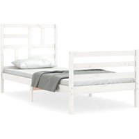 Estructura de Cama con Cabecero Madera Maciza 90x200 cm V2640