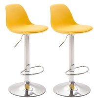 CLP Set de 2 Taburetes Kiel en Polipropileno Simil Cuero 43x39x82 cm