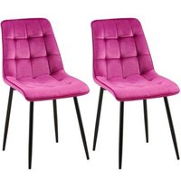 Lote de 2 sillas de comedor Gifford con funda de terciopelo 61x47x89 cm