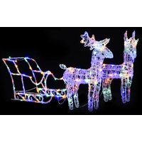 Reno y Trineo Adorno Navideño 130 cm 160 LEDs Acrílico Cfw333762