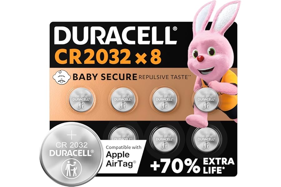 Duracell CR2032 3V Pilas de Botón de Litio (Paquete de 8)