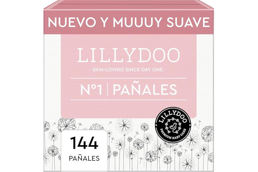 Pañales LILLYDOO delicados con la piel talla 1 (2-5 kg) - Caja mensual 144 unidades