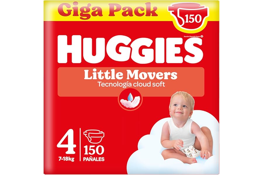 HUGGIES Little Movers Pañales Disney Talla 4 (7-18 kg) 3x50