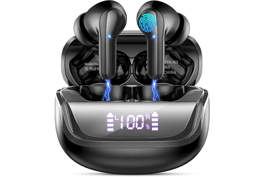 Auriculares inalámbricos Bluetooth 5.4 HiFi con cancelación de ruido 4 ENC y micrófono HD, 45 h de autonomía