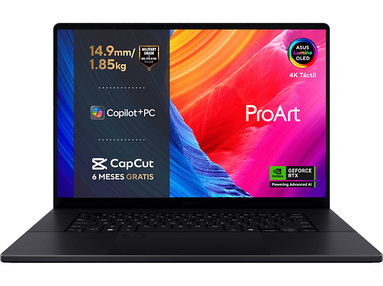 ASUS ProArt P16 OLED H7606WP-SC105W Copilot+ 16" 4K con AMD Ryzen 9 HX 370, 64GB RAM, 2TB SSD, GeForce RTX 5070, Windows 11