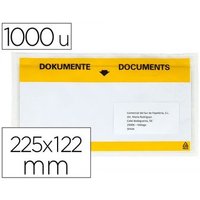 Sobre Autoadhesivo Q-Connect Portadocumentos Multilingüe 225x122 mm Ventana Transparente (Paquete 1000)