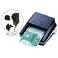 Detector y contador de billetes falsos Q-connect con cargador eléctrico, puerto USB y actualización de divisas