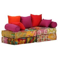 Puf Modular 2 Plazas de Tela Patchwork 140x70x85 cm Vidaxl