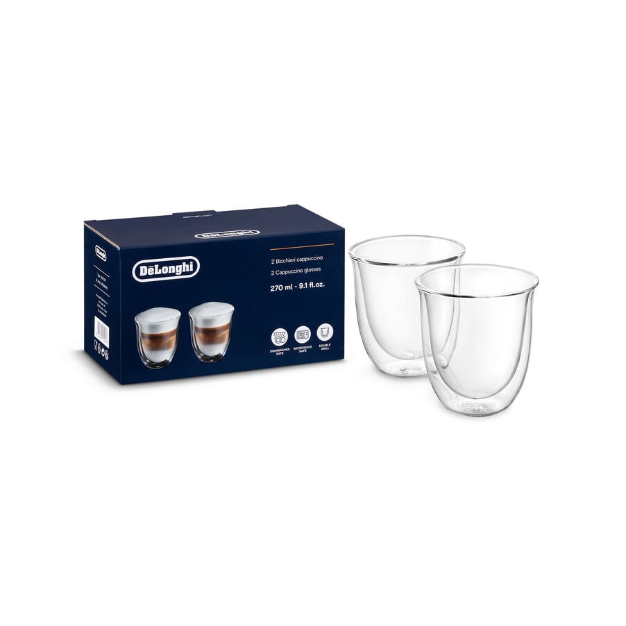 De'Longhi Vasos de cappuccino de doble pared 270 ml (pack de 2) DLSC311