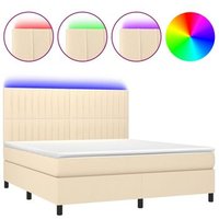 Cama Box Spring con Colchón y Luces LED 180x200 cm