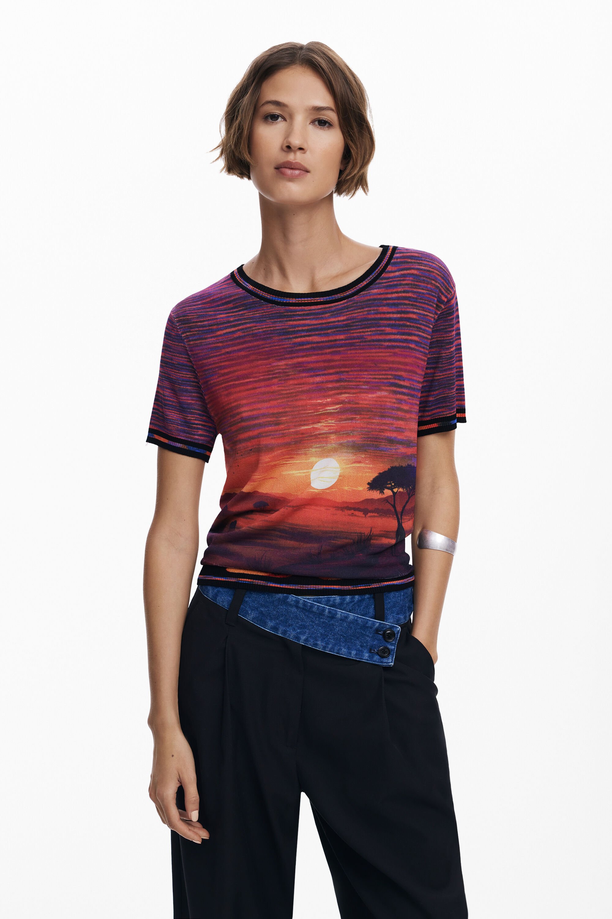 Desigual Camiseta tricot atardecer para hombre