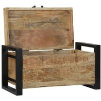 Baú de Almacenamiento 60x30x30 cm de Madera Maciza y Metal V3508