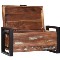 Baúl de Almacenamiento 60x30x30 cm Madera Reciclada y Metal V3515