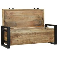 Caja de Almacenamiento 80x30x30 cm Madera Maciza Mango y Metal V3522