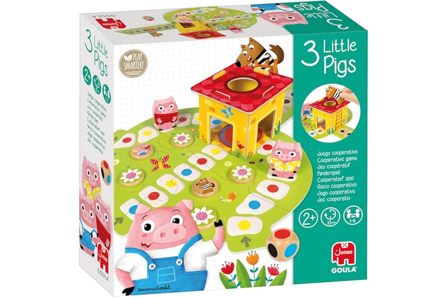Goula Los 3 Cerditos: Juego de Mesa Educativo Preescolar (2-4 jugadores)
